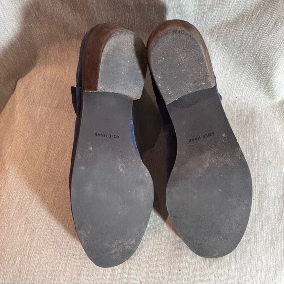 COLE HAAN Sz  10.5B Grand øs Suede Pull On Stacked Heel Almond Toe Ankle Boots - Picture 8 of 11